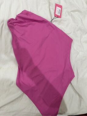 Edikted Pink One-Shoulder Bodysuit
